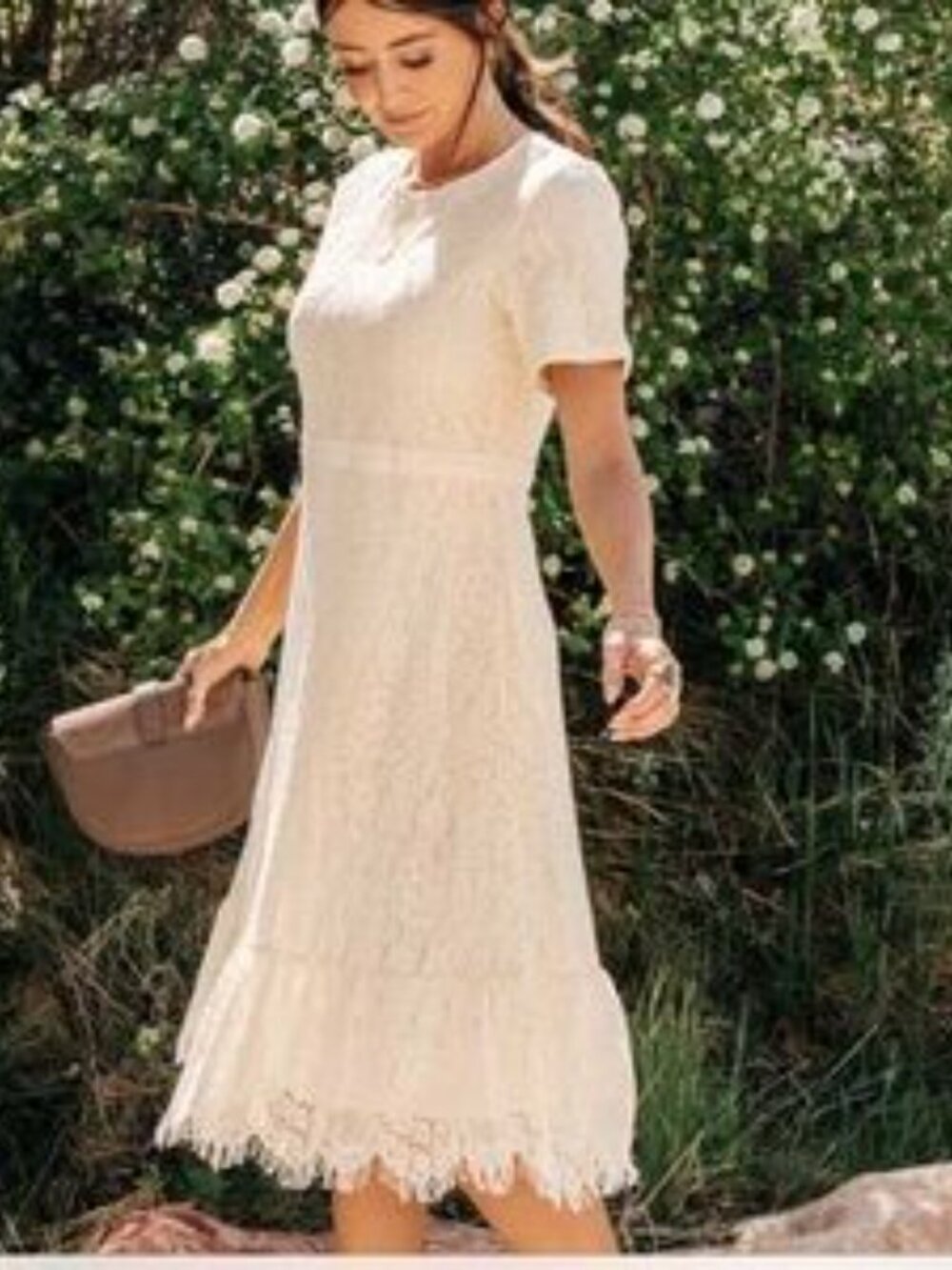 NWT Böhme Ivory Cream Lace Dress Womens Large